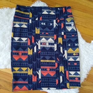 Blue Southwestern Print Cassie Pencil Skirt SizeXL